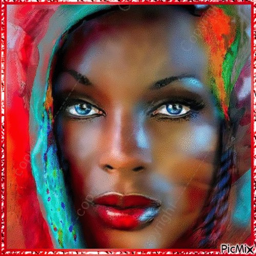 Portrait d'une Femme Africaine - GIF animé gratuit