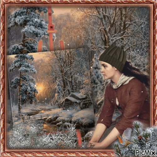 Ein Gemälde im Schnee - Δωρεάν κινούμενο GIF
