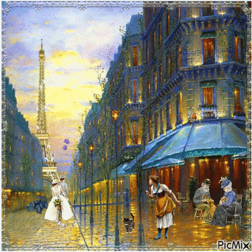 honeymoon in Paris - Бесплатный анимированный гифка