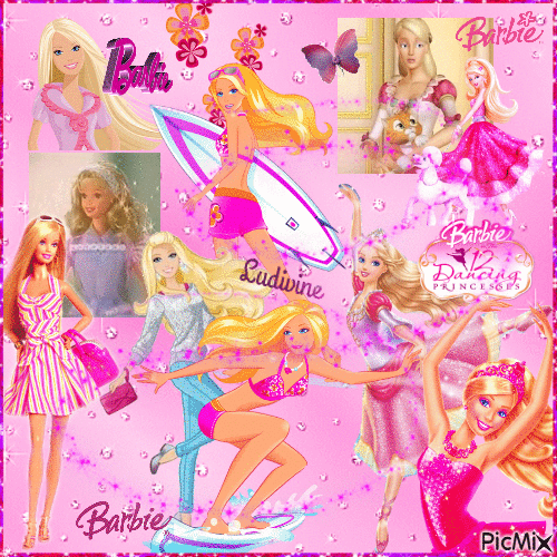 Collage Barbie... - GIF animado gratis