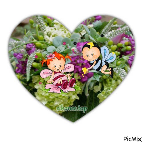 flowers-heart - nemokama png
