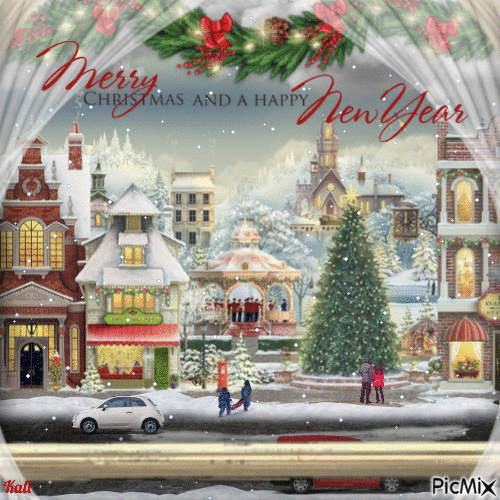 Christmas town - Бесплатни анимирани ГИФ