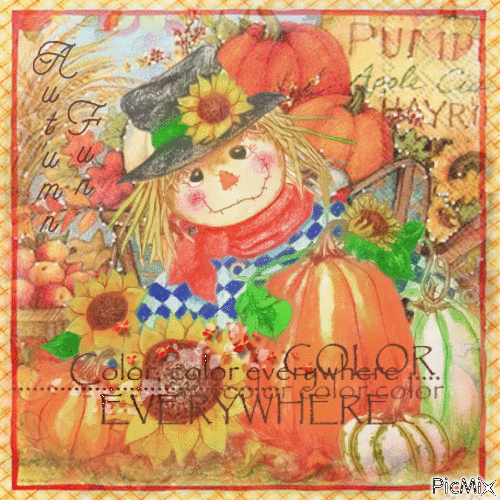 Autumn scarecrow - GIF animé gratuit