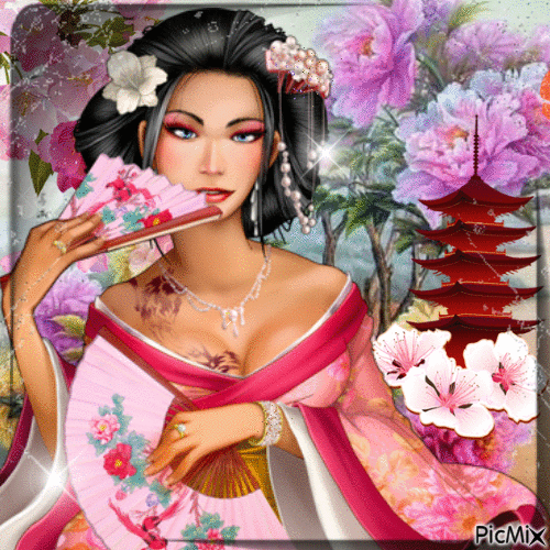 Asian Beauty - Bezmaksas animēts GIF