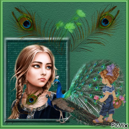 Mistress of the peacocks - Free PNG