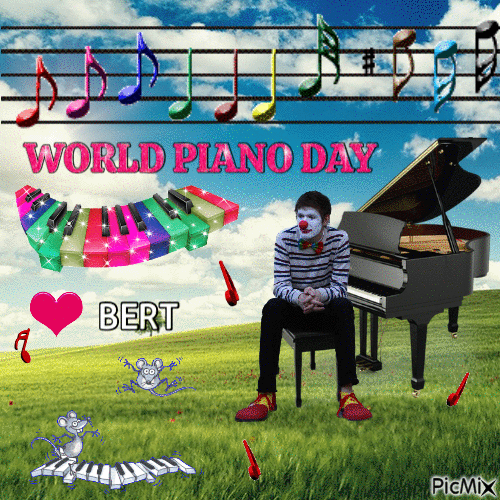 World Piano Day Bert - GIF เคลื่อนไหวฟรี
