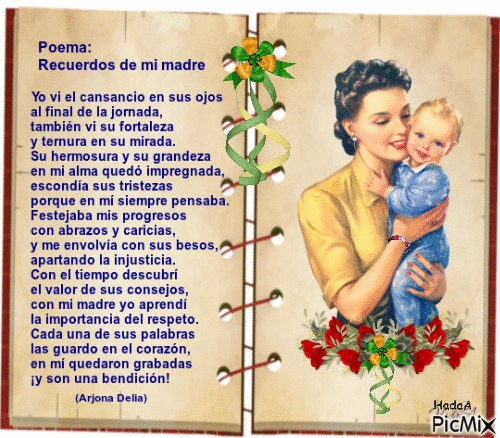 Poema:  Recuerdos de mi Madre - Бесплатни анимирани ГИФ