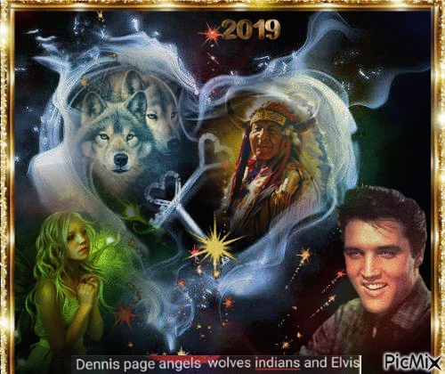 DENNIS PAGE ANGELS WOLVES INDIANS AND ELVIS - Animovaný GIF zadarmo