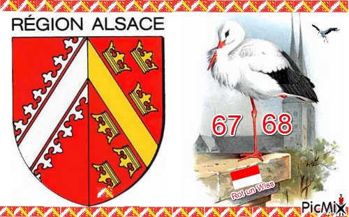 Alsace Elsass 67 ou 68  Rot un Wiss - Free PNG