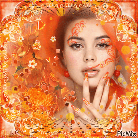 Portrait en Orange - Δωρεάν κινούμενο GIF