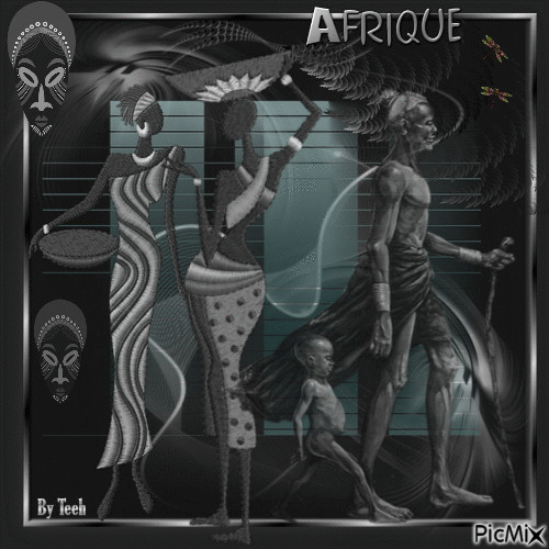 Afrique Art Black and White - Bezmaksas animēts GIF