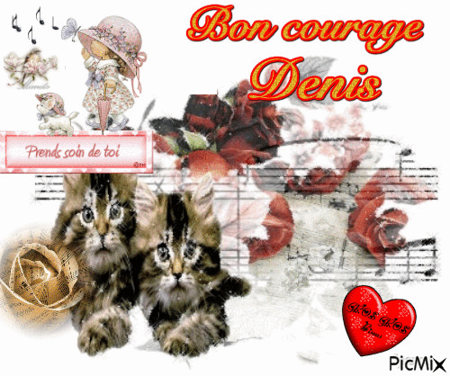 bon courage Denis - GIF animé gratuit