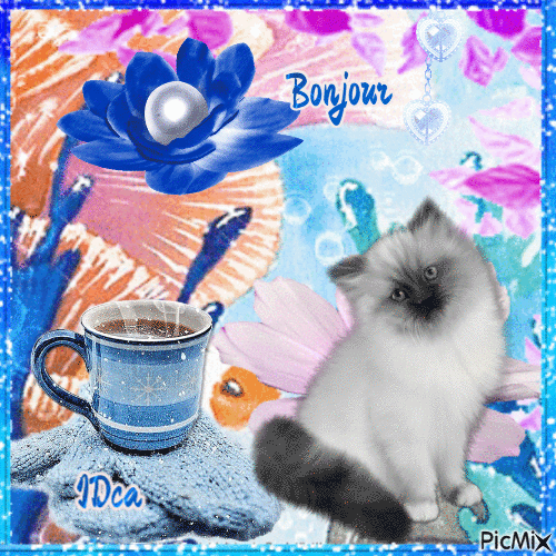 Bonjour  les chatons - Free animated GIF