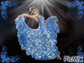 Lady in blue! - GIF animate gratis