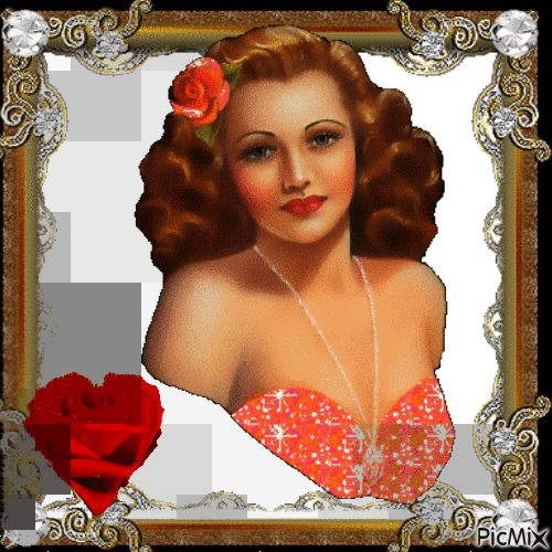 retro rose women - GIF animate gratis