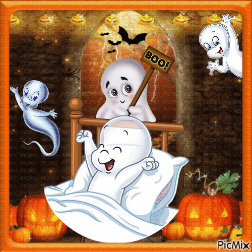 Fantôme d'Halloween. - Animovaný GIF zadarmo