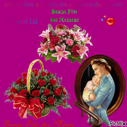 Bonne fête à toutes les mamans du Monde Entier - Ingyenes animált GIF