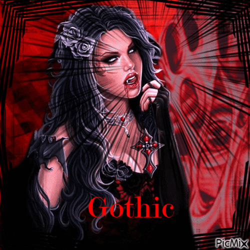 Femme gothique - Animovaný GIF zadarmo