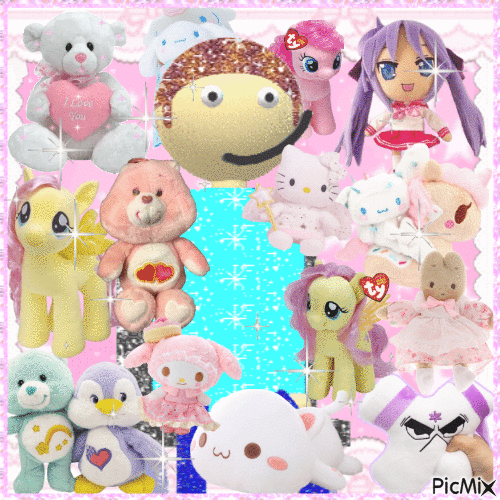 dave with stuffed animals <3 - 免费动画 GIF