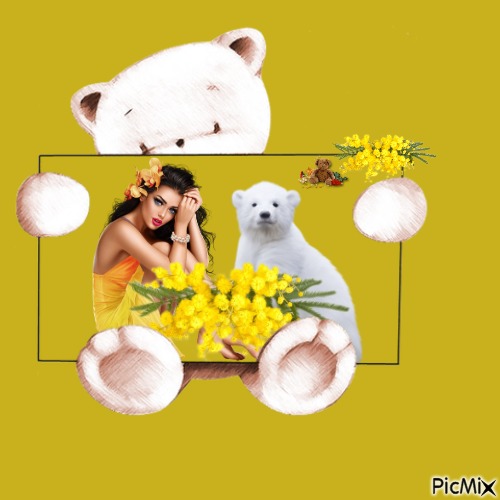 bear mimosa - png ฟรี