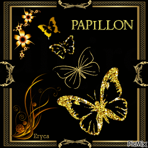 Papillons dorés - Free animated GIF