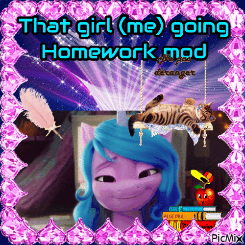 homework girl - GIF animado gratis