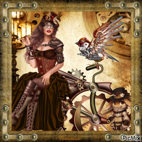 Femme steampunk. - PNG gratuit