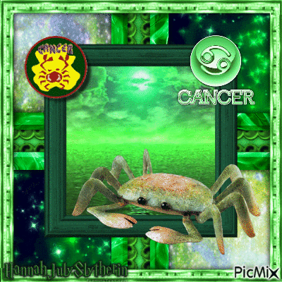 ({Cancer the Crab in Green}) - Free animated GIF
