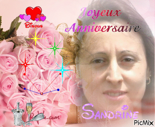 anniversaire de Sandrine - Nemokamas animacinis gif