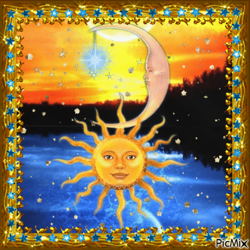 Der Mond und die Sonne - Gratis animeret GIF