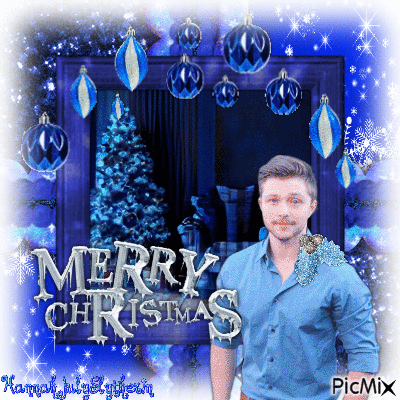 {♦{Sterling Knight Christmas in Blue}♦} - Free animated GIF