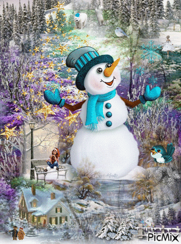 bonhomme de neige - Besplatni animirani GIF