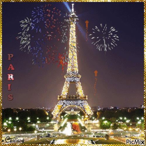 Paris la nuit - GIF animado gratis
