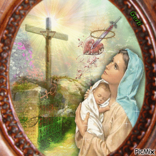 Holy Mary sees the future of her Son - Безплатен анимиран GIF