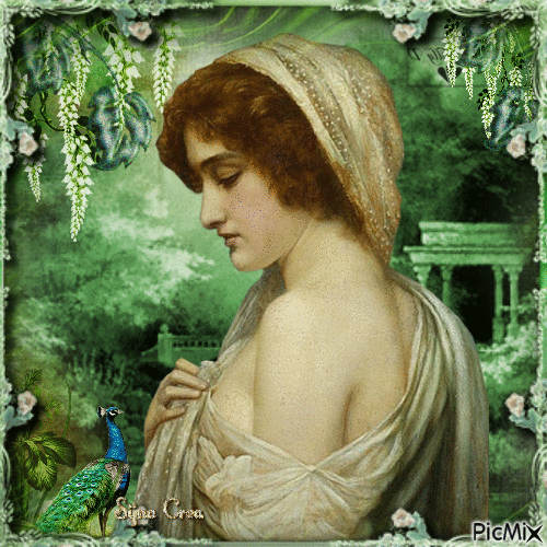 woman on green background - Ilmainen animoitu GIF