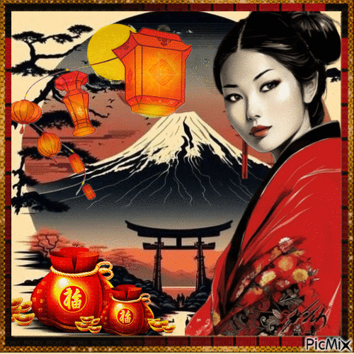 Oriental art  creation - GIF animate gratis