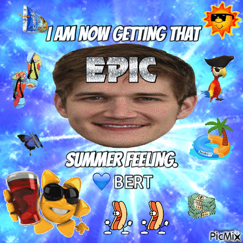 epic summer feeling bert - Безплатен анимиран GIF