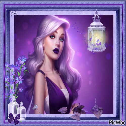Fantasy woman in purple