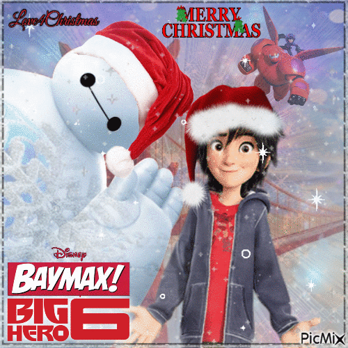 Big Hero 6 Merry Christmas Baymax - Darmowy animowany GIF