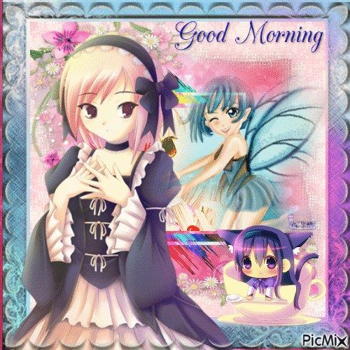 manga good morning - Gratis animeret GIF