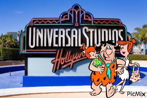 Fred, Wilma and Pebbles at Universal Studios Hollywood - kostenlos png