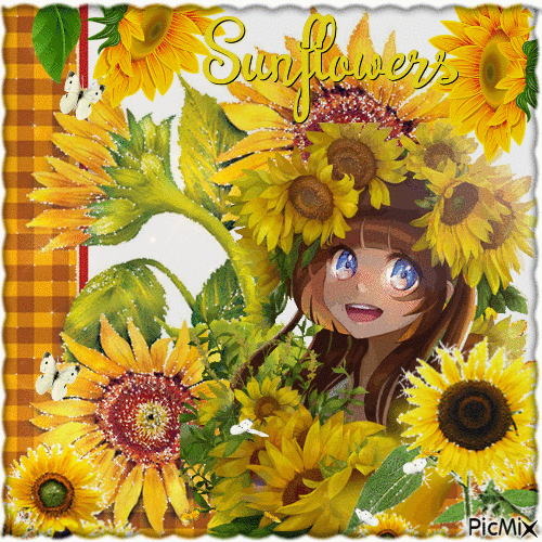 Sonnenblumen - Chibi - Gratis geanimeerde GIF