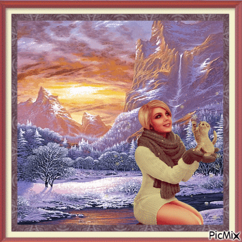 Woman Winter - Bezmaksas animēts GIF