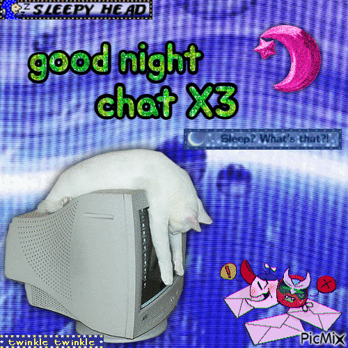 good night chat - GIF animado grátis
