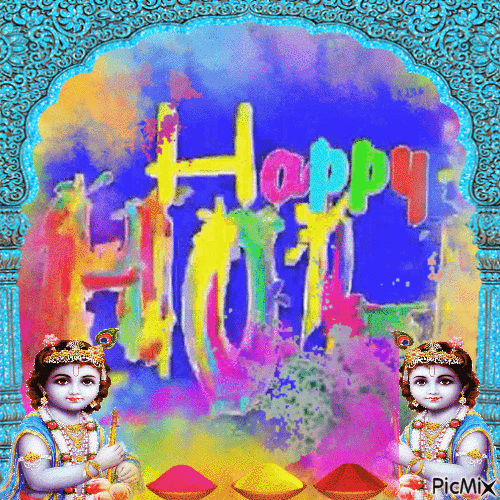 Happy Holi - GIF animé gratuit