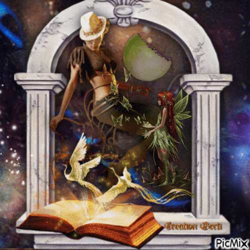 A magic evening with a book - Free animated GIF