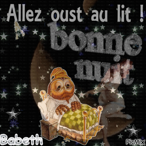 Allez oust au lit - Бесплатный анимированный гифка