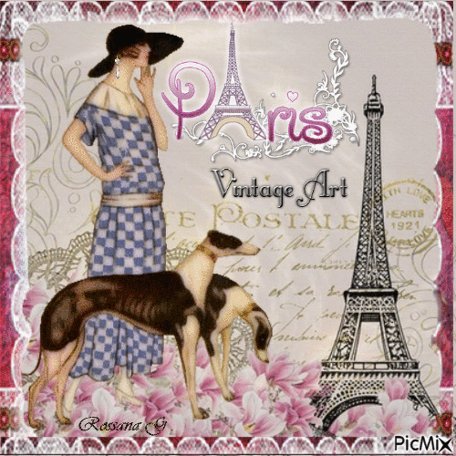 Paris vintage - Animovaný GIF zadarmo