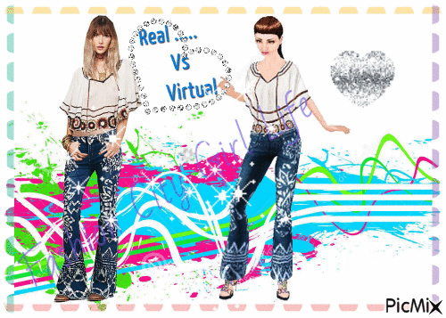 Jeans real vs virual - Бесплатный анимированный гифка
