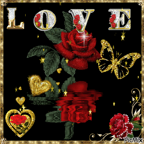 Roses of love - GIF animé gratuit